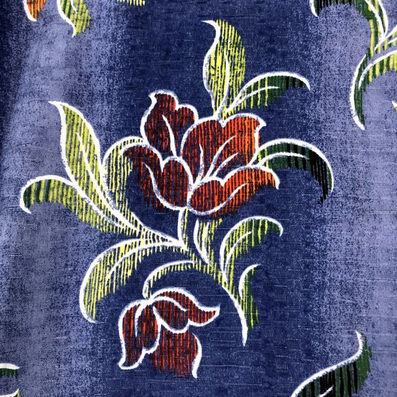 TOMMY BAHAMA Floral Silk Shirt Mens M Blue Short Sleeve Coastal Hawaiian Beach - Picture 6 of 10